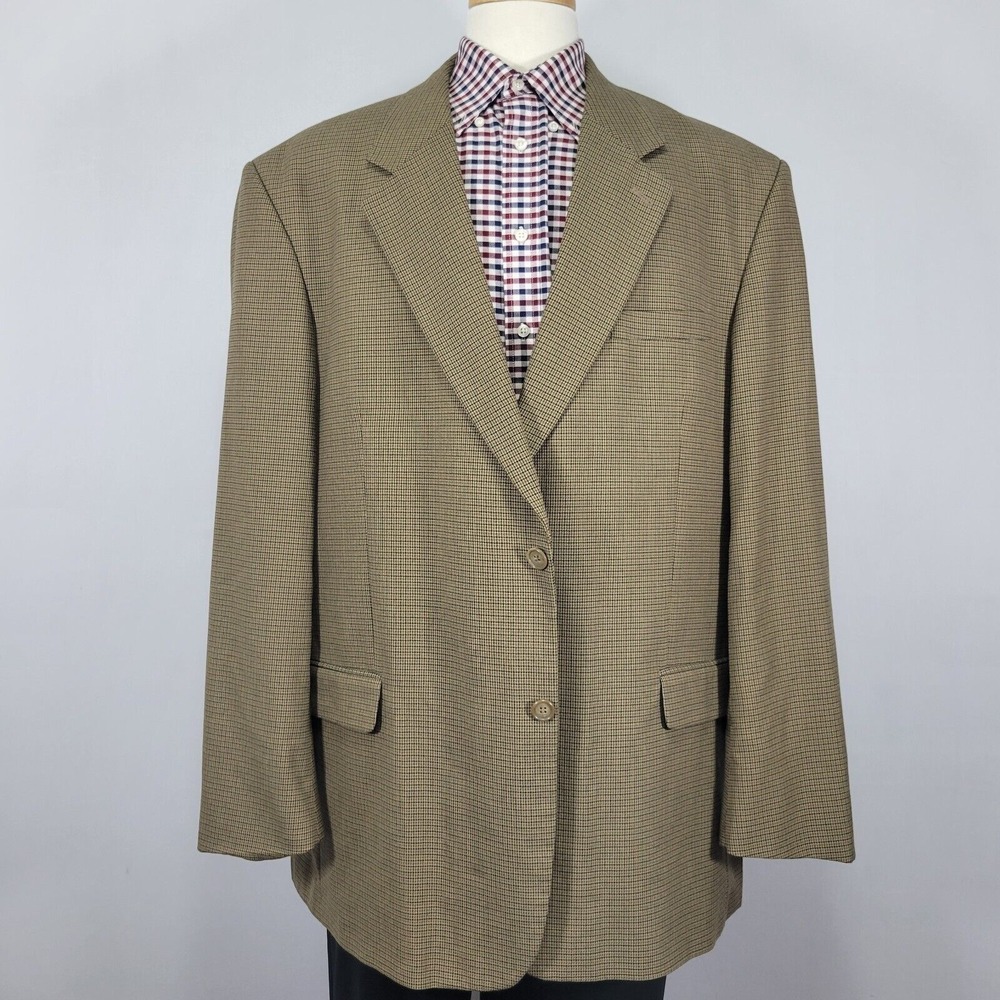 Alexander Lloyd Men's Sport Coat Blazer‎ Two Button Brown Polyester Rayon Sz 52L